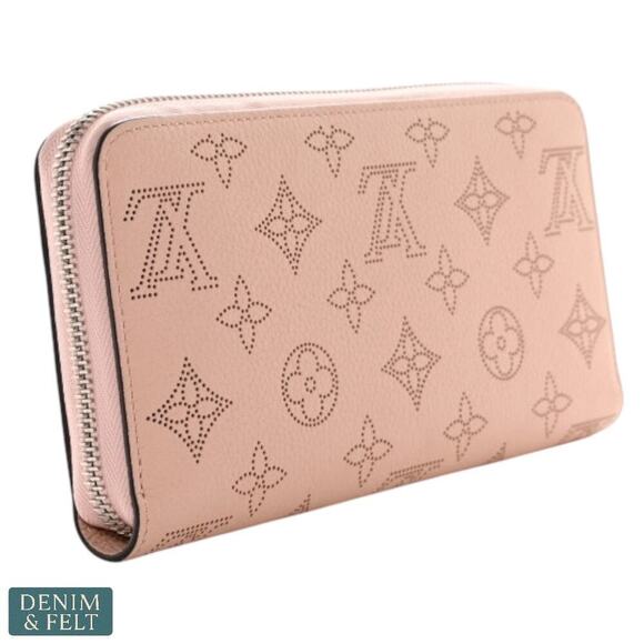 Louis Vuitton Pink Mahina Leather Zippy Wallet – Monogram Perforated, Authentic - Picture 1 of 16